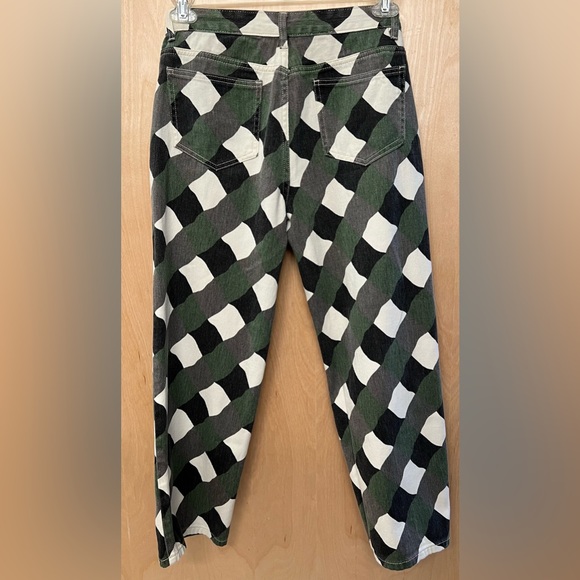 NICOLI Green Checkered Midrise Pants - Picture 4 of 8